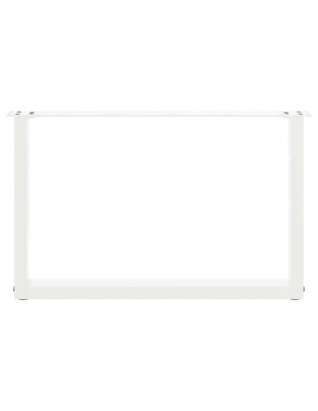 Gambe Tavolino Caffè a U 2 pz Bianco 60x(42-43) cm Acciaio