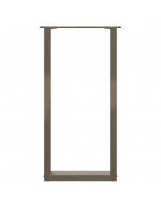 Gambe per tavolo consolle a forma di U 2 pz in acciaio naturale 28x(72-73) cm