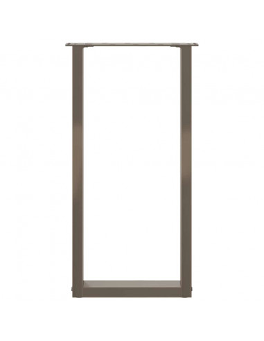 Gambe per tavolo consolle a forma di U 2 pz in acciaio naturale 28x(72-73) cm