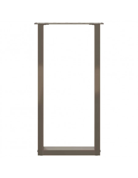 Gambe per tavolo consolle a forma di U 2 pz in acciaio naturale 28x(72-73) cm