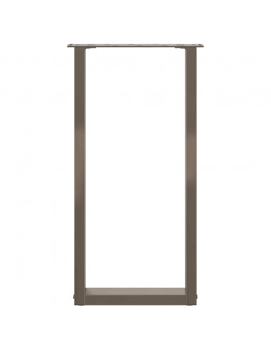 Gambe per tavolo consolle a forma di U 2 pz in acciaio naturale 38x(72-73) cm