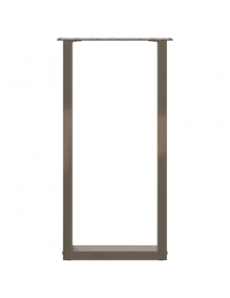 Gambe per tavolo consolle a forma di U 2 pz in acciaio naturale 38x(72-73) cm