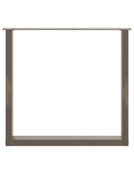 Gambe Tavolino Caffè a U 3 pz Naturale 80x(72-73)cm in Acciaio