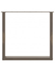 Gambe Tavolino Caffè a U 3 pz Naturale 90x(72-73)cm in Acciaio