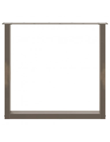 Gambe Tavolino Caffè a U 3 pz Naturale 90x(72-73)cm in Acciaio