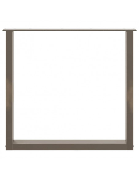 Gambe Tavolino Caffè a U 3 pz Naturale 90x(72-73)cm in Acciaio