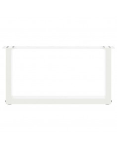 Gambe Tavolino da Caffè a U 2 pz Bianco 60x(30-31)cm in Acciaio