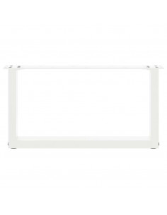 Gambe Tavolino da Caffè a U 2 pz Bianco 70x(30-31)cm in Acciaio