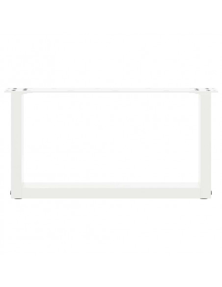 Gambe Tavolino da Caffè a U 2 pz Bianco 70x(30-31)cm in Acciaio