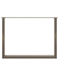 Gambe Tavolo Pranzo a U 2 pz 100x(72-73) cm Acciaio