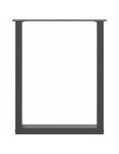 Gambe Tavolo Pranzo a U 2 pz 70x(72-73) cm Acciaio