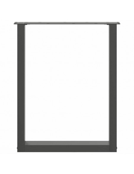 Gambe Tavolo Pranzo a U 2 pz 70x(72-73) cm Acciaio
