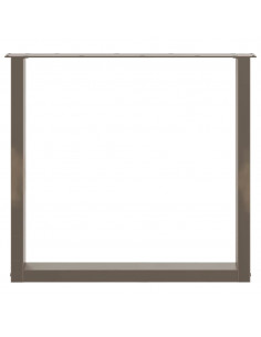 Gambe Tavolo Pranzo a U 2 pz 90x(72-73) cm Acciaio