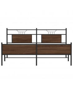 Giroletto senza Materaso in Metallo Rovere Marrone 183x213 cm