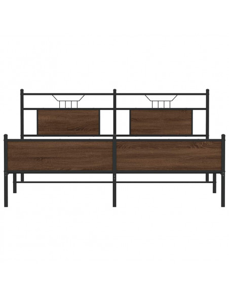 Giroletto senza Materaso in Metallo Rovere Marrone 183x213 cm