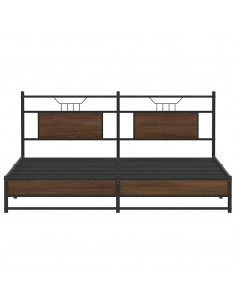 Giroletto senza Materaso in Metallo Rovere Marrone 183x213 cm