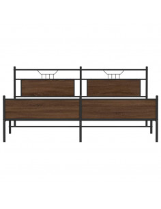 Giroletto senza Materaso in Metallo Rovere Marrone 193x203 cm