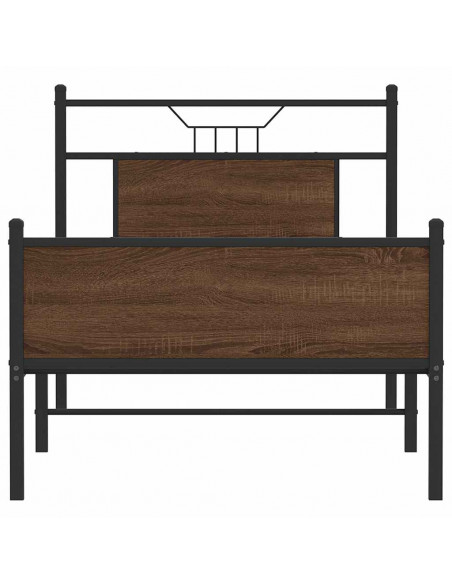 Giroletto senza Materasso Rovere Marrone 80x200cm in Truciolato