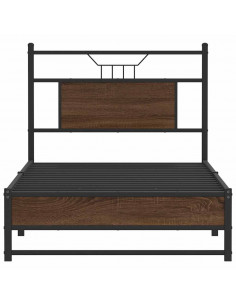 Giroletto senza Materasso Rovere Marrone 80x200cm in Truciolato