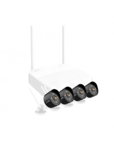 KIT VIDEOSORVEGLIANZA TENDA K4W-3TC NVR+4 TELECAMERE WI-FI fino a 200mt,video HD 3MP,rilevam movimento,allarme sonoro e luminoso