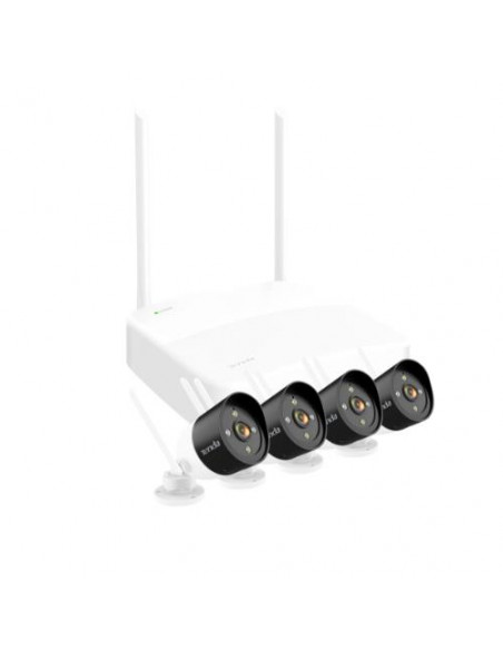 KIT VIDEOSORVEGLIANZA TENDA K4W-3TC NVR+4 TELECAMERE WI-FI fino a 200mt,video HD 3MP,rilevam movimento,allarme sonoro e luminoso