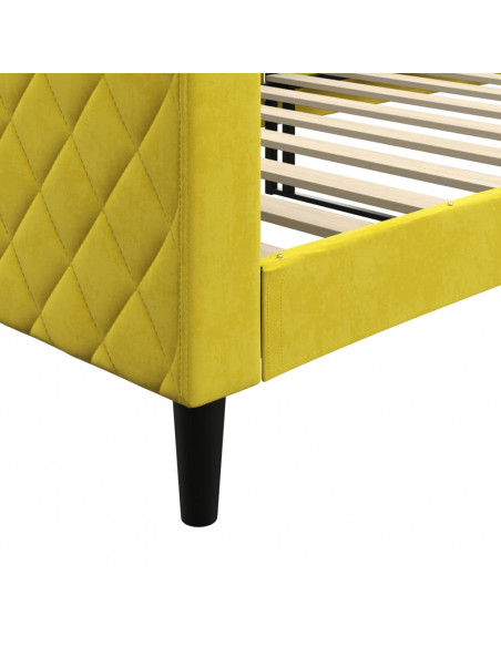 Letto da Giorno Giallo 90x200 cm in Velluto