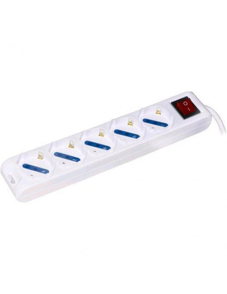 LINK PRESA MULTIPLA 5 SCHUKO CON INTERRUTTORE CAVO 1,5MT BIANCA