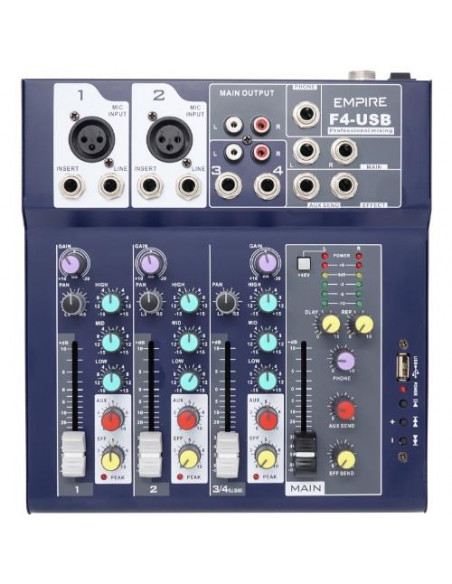 MIXER F7 USB EMPIRE-Mixer a 7 Canali con ingresso USB