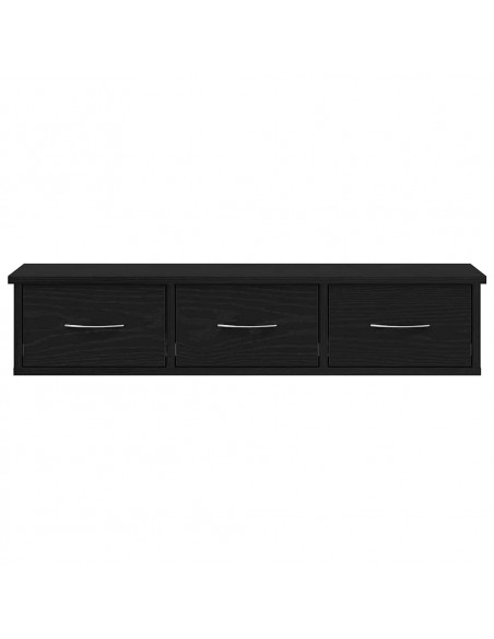 Mobile a Parete Rovere Nero 88x26x18,5 cm in Truciolato