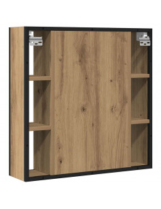 Mobile Bagno Specchio Rovere Artigianale 60x16x60 cm Truciolato