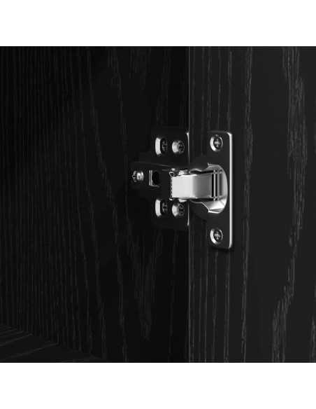 Mobile da Bagno con Ripiani Rovere Nero 76,5x35x95 cm