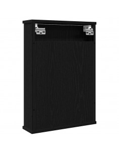 Mobile da Bagno con Specchio Rovere Nero 42x12x60 cm Truciolato