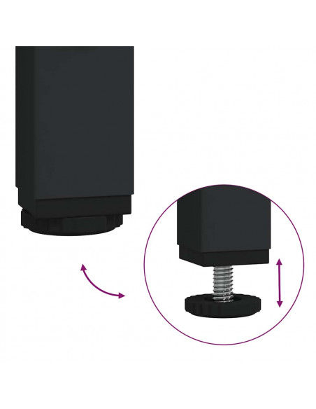 Mobile Lavabo con Cassetti Rovere Nero 90x34,5x60 cm