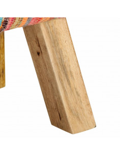 Panca Multicolore 160 cm Tessuto Chindi e Legno Massello Mango