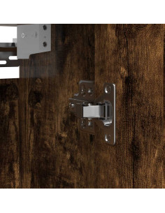 Pensile da Bagno con Specchio Rovere Fumo 60x21x60 cm