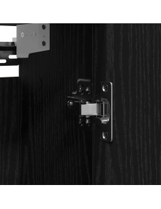 Pensile da Bagno con Specchio Rovere Nero 60x21x60 cm