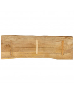 Piano Tavolo 140x40x2,5 cm Bordi Vivi in Legno Massello Mango