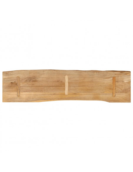 Piano Tavolo 180x40x2,5 cm Bordi Vivi in Legno Massello Mango