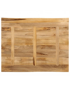 Piano Tavolo Bordi Vivi 100x80x3,8 cm Legno di Mango Grezzo