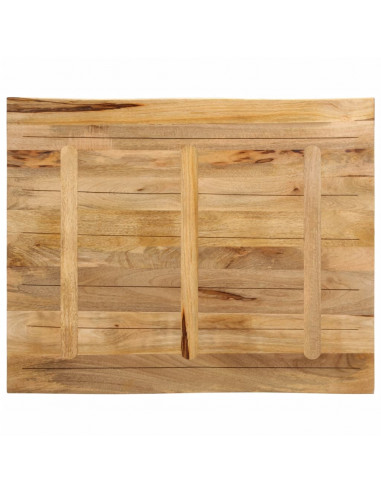 Piano Tavolo Bordi Vivi 110x80x3,8 cm Legno di Mango Grezzo
