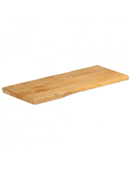 Piano Tavolo 90x40x2,5 cm Bordi Vivi in Legno Massello di Mango