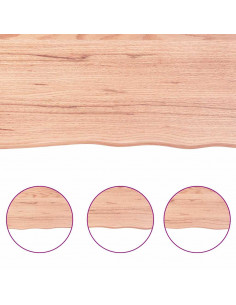 Piano Tavolo Marrone Chiaro 200x40x(2-4) cm Rovere Non Trattato