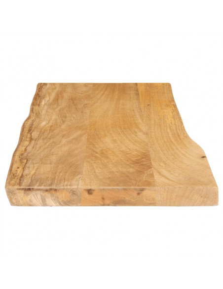 Piano Tavolo 90x40x2,5 cm Bordi Vivi in Legno Massello di Mango