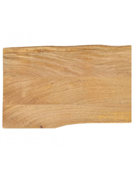 Piano Tavolo 70x40x2,5 cm Bordi Vivi in Legno Massello di Mango
