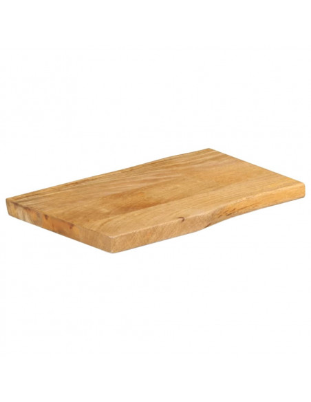 Piano Tavolo 70x40x2,5 cm Bordi Vivi in Legno Massello di Mango