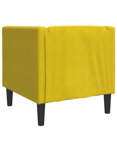 Poltrona Chesterfield Gialla in Velluto