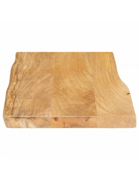 Piano Tavolo 70x40x2,5 cm Bordi Vivi in Legno Massello di Mango