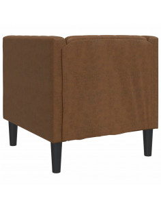 Poltrona Chesterfield Marrone in Similpelle Scamosciata