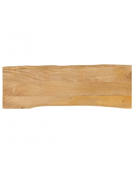 Piano Tavolo 140x40x2,5 cm Bordi Vivi in Legno Massello Mango