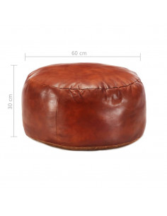 Pouf Tanno 60x30 cm in Vera Pelle di Capra